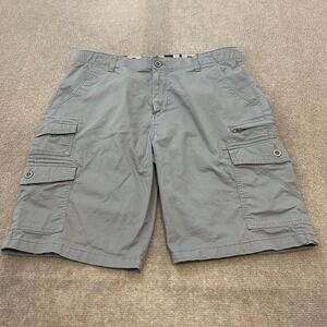 Iron Co Cargo Shorts Mens Size 34 Gray Stretch Zip Pockets Travel Golf Casual